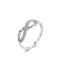 Anello infinito in argento sterling S925 con zirconi micro-pave per uno stile elegante - Taglia US 5 / Argento