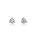 Eleganti orecchini a lobo a triangolo in argento sterling 925 con pavé di zirconi lucidi - Argento 925 / Argento