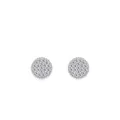 Boucles d'oreilles rondes en argent sterling S925 serties de zircons cubiques - Argent 925 / Argent sterling 925