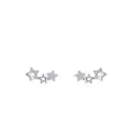 Elegante 925 sterling zilveren ster oorringen met zirkonia pavé en holle details - S925 Sterling Zilver Stijl / 925 zilver