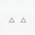 Elegant 925 sterling silver geometric triangle stud earrings with shimmering pave crystals - 925 Silver / Silver