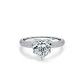 Elegant S925 sterling silver ring featuring a heart-shaped zircon and pave setting - US Size 5 / Ring