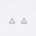 Orecchini a triangolo in argento sterling S925 con pavé di cristalli scintillanti - Argento 925 / Argento