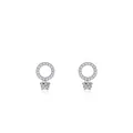 Elegante Creolen-Ohrstecker aus 925er Sterlingsilber mit funkelnden runden Zirkonia-Steinen - 925er Silber / Silber