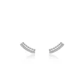 925 sterling silver double-row studs with polished beads and micro-set cubic zirconia - 925 Silver / 925 Sterling Silver Color