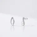 Elegant S925 sterling silver drop stud earrings with sparkling micro-pave cubic zirconia - 925 Silver / 925 Sterling Silver