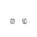 Orecchini a perno quadrati in argento sterling S925 con zircone rettangolare centrale - Argento 925 / Argento sterling 925