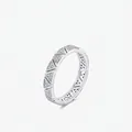 S925 sterling silver geometric ring featuring a row of sparkling triangle-cut zircons - US 5 / Silver