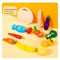 Detailliertes 12-teiliges Obst- und Gemüseset aus Holz mit Brett und Messer für Kinder - Obst Und Gemüse Schneidespielzeug (13-Teiliger Stil)