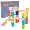 Colorful wooden track ball building block set for children over 36 months old - Marble Run Blocks (Starter Set)