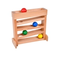 Montessori Holz Kugelbahn Spielzeug mit 4 Ebenen und bunten Kugeln für Kleinkinder - Montessori Visueller Tracker (1.7kg)