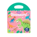Rosa Dinosaurier-Stickerbuch für Kleinkinder mit 34 wiederverwendbaren Aufklebern und Griff - Dinosaurier-Park
