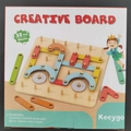 Creative wooden geoboard puzzle set with 33 colorful geometric blocks for kids - Creative Pegboard Style