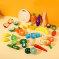 22-teiliges Holz-Spielzeugset mit Obst, Gemüse und Messer für Kinderküchen - Obst Und Gemüse Schneidespielzeug (22-Teiliger Stil)