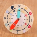Educational wooden teaching clock with colorful scales and movable hands for kids - Colorful Teaching Alarm Clock