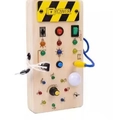 Pannello sensoriale in legno per bambini con luci LED e interruttori colorati - Luce di Nota Musicale Busy