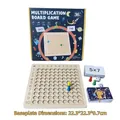 Gioco educativo della moltiplicazione in legno con carte colorate e dadi per bambini - Tavola delle Moltiplicazioni (Legno Naturale Non Verniciato)