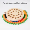 Gioco di memoria carota in legno con base rotonda e 24 pezzi colorati vivaci - Scacchi a Memoria Colore Carota