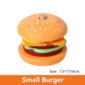 Mini wooden play food set featuring a small stackable toy burger with colorful layers - Small Hamburger Style