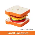Wooden toy sandwich play set for kids featuring realistic layered food pieces - Small Sandwich Style