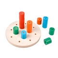 Jouet à empiler en bois éducatif avec puzzles colorés pour le développement de l'enfant - Style Piquet de Champignon