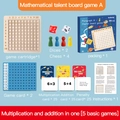 Wooden 2-in-1 multiplication and addition board game set with cards and dice - Basic 2-in-1 English Version