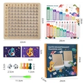 2-in-1 multiplication and addition wooden board set with colorful dinosaur cards and dice - 2-in-1 Multiplication Formula Version