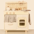 Cucina giocattolo nordica in legno color crema con accessori e set per piccoli chef - Cucina Crema