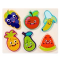 Wooden fruit puzzle with cartoon designs including apple and banana for kids early learning - Fruit Paradise