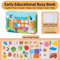 14-in-1 children's busy book variant featuring animal themes and double-sided velcro stickers - Small Enlightenment Busy Book (School Bus)