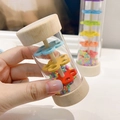 Rainbow rainmaker toy with natural wood caps and colorful beads for sensory music education - Small Rainmaker