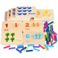 Tavoletta matematica in legno con bastoncini colorati per imparare i numeri ai bimbi - Tavola per Abbinamento Numeri (Bastoncini)