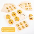 Educational wooden egg puzzle toy set with 12 expression modules and 15 activity cards - Bagged Expression Egg