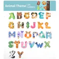 Set di 26 lettere magnetiche dell'alfabeto a tema animali con scatola per bambini - Tema Alfabeto Animali della Foresta