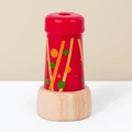 Klassisches rotes Kaleidoskop mit Sternenmuster auf einem stabilen Holzsockel für Kinder - Rot