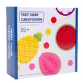 Scatola di giocattoli in legno per smistamento colori frutta e abilità motorie fini - Set di Perline per Smistamento Frutta