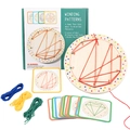 Montessori Holz-Wickelbrett mit buntem Garn und 20 Musterkarten für Kinder Lernspielzeug - Garnwickelspiel (treehole)