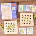 Gioco montessoriano in legno per infilare corde con schemi colorati per due giocatori - Gioco Divertente da Infilare (0.23)