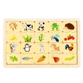 20-piece wooden animal and food matching puzzle for toddler cognitive training - Animal Matching Toy