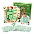 Gioco di logica in legno per bambini con percorsi di animali e carte sfida - Puzzle di Ricerca del Percorso