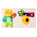 Puzzle educativo in legno a forma di orso con numeri da 1 a 7 per l'apprendimento - Orso e Miele