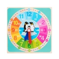 Orologio educativo in legno per bambini con pinguini e lancette colorate per imparare - Pinguino