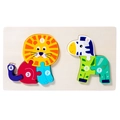 Löwe und Zebra Holzpuzzle Zahlen Lernspielzeug für die montessori frühkindliche Bildung - Löwe und Zebra