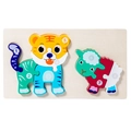 Pädagogisches Holzpuzzle mit Tiger- und Schafmotiven sowie nummerierten Teilen für Kleinkinder - Tiger und Schaf