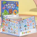 Magnetic alphabet book set with 78 wooden letters for spelling and word learning - Magnetic Alphabet Cognitive Book (Including 78 Pieces)