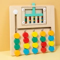 Educational wooden magnetic color sorting maze board for toddler sensory training - 5 Colors Rolling Ball Logic Game