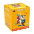 Kids wooden multifunctional toolbox toy set in yellow packaging with safe tool components - Multicolor Assembly Tool House / 16.5x16.3x20CM