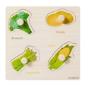 Educational wooden vegetable puzzle for toddlers with broccoli potato and corn pegs - YY-3243-4 Vegetable Theme
