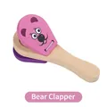 Pink and purple wooden bear castanet for kids early educational music rhythm training - Bear Castanet (Purple)