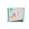 Set da cucina per bambini in legno con piatti e posate colorate in toni pastello - Set di Piatti Giocattolo